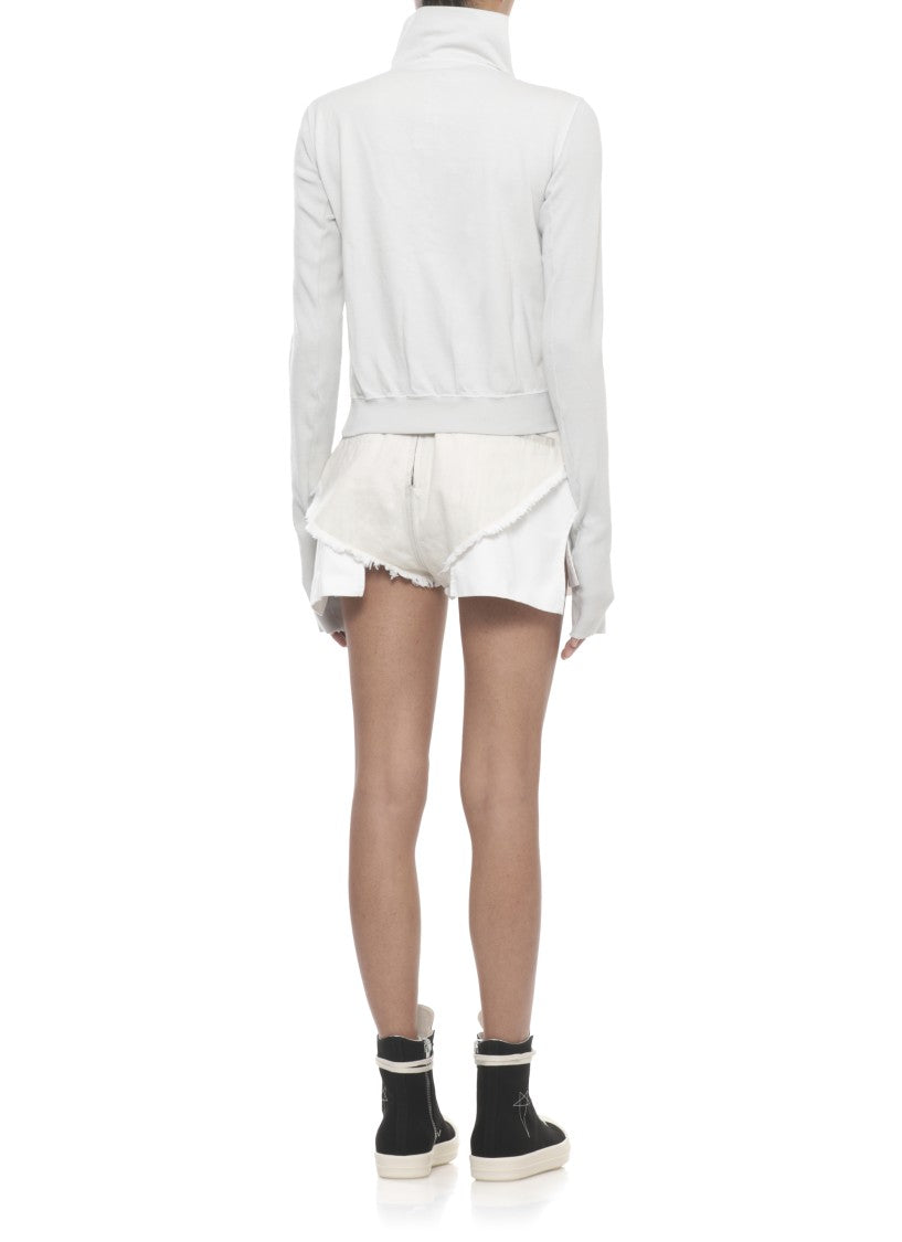 Drkshdw By Rick Owens Grey Mountain Asymmetric Zip Hoodie