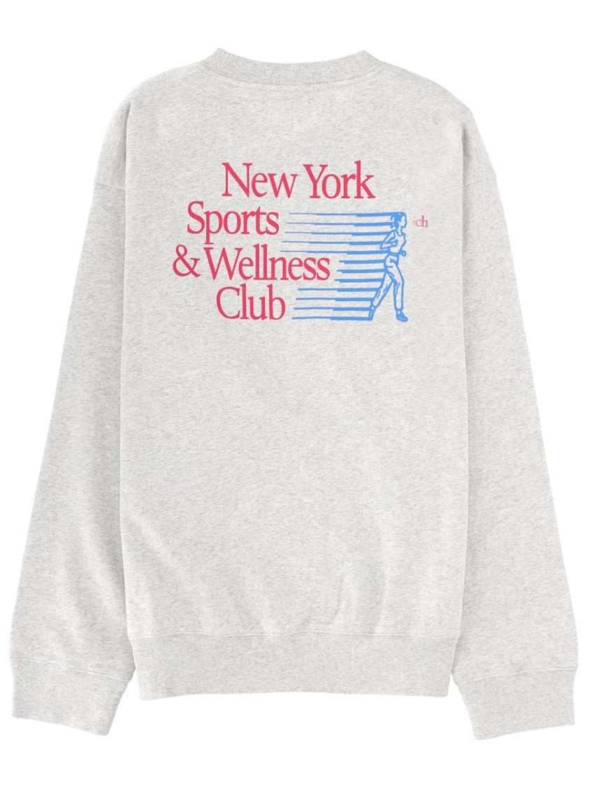 Sporty And Rich Light Grey Red Logo Sweatshirt
