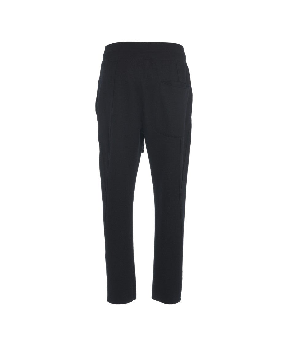 Transit Tapered Black Joggers With Drawstring Waist And Minimalist Design