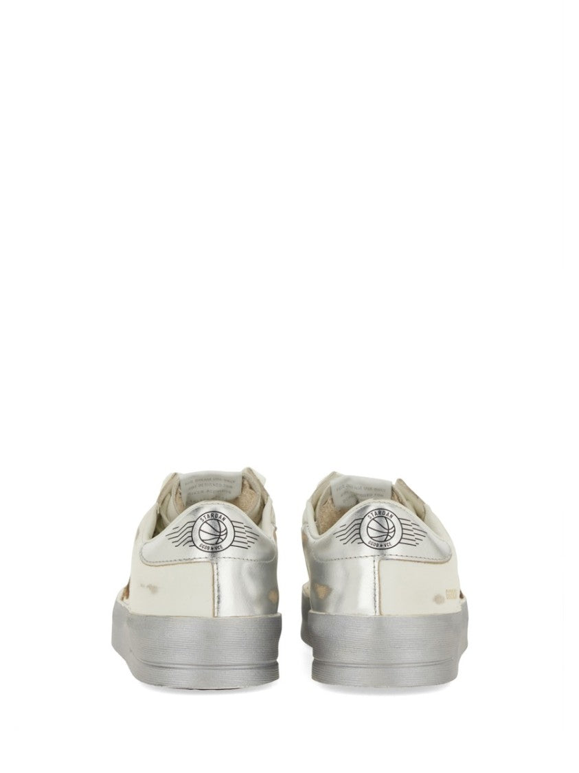 Golden Goose Stardan Leather Metallic Sneakers