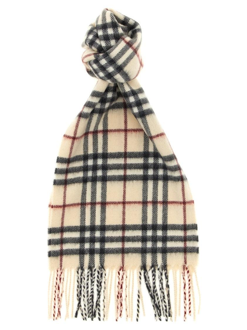 Burberry Fringed Cashmere Check Scarf