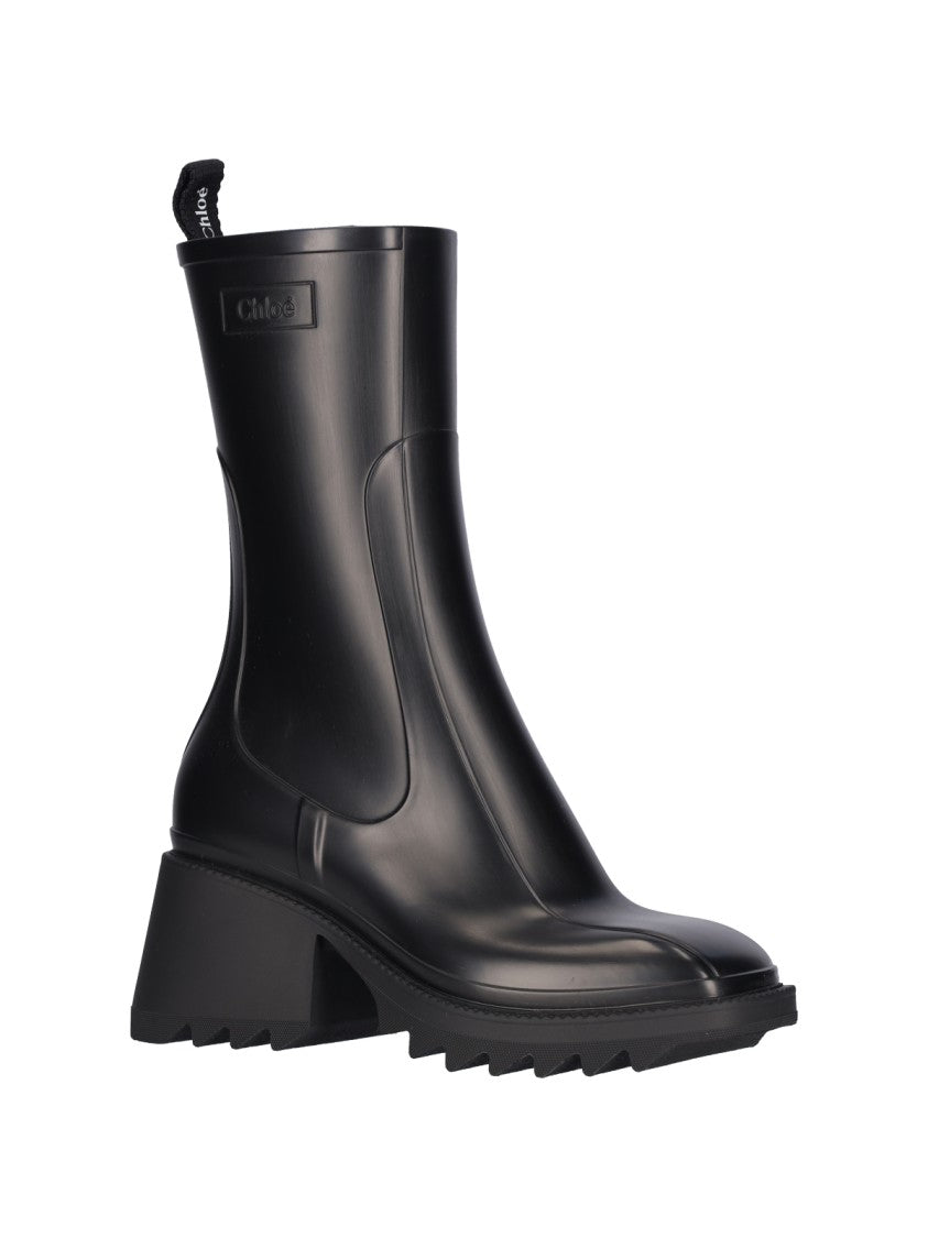 Chloé Black Betty Waterproof Rubber Rain Boots