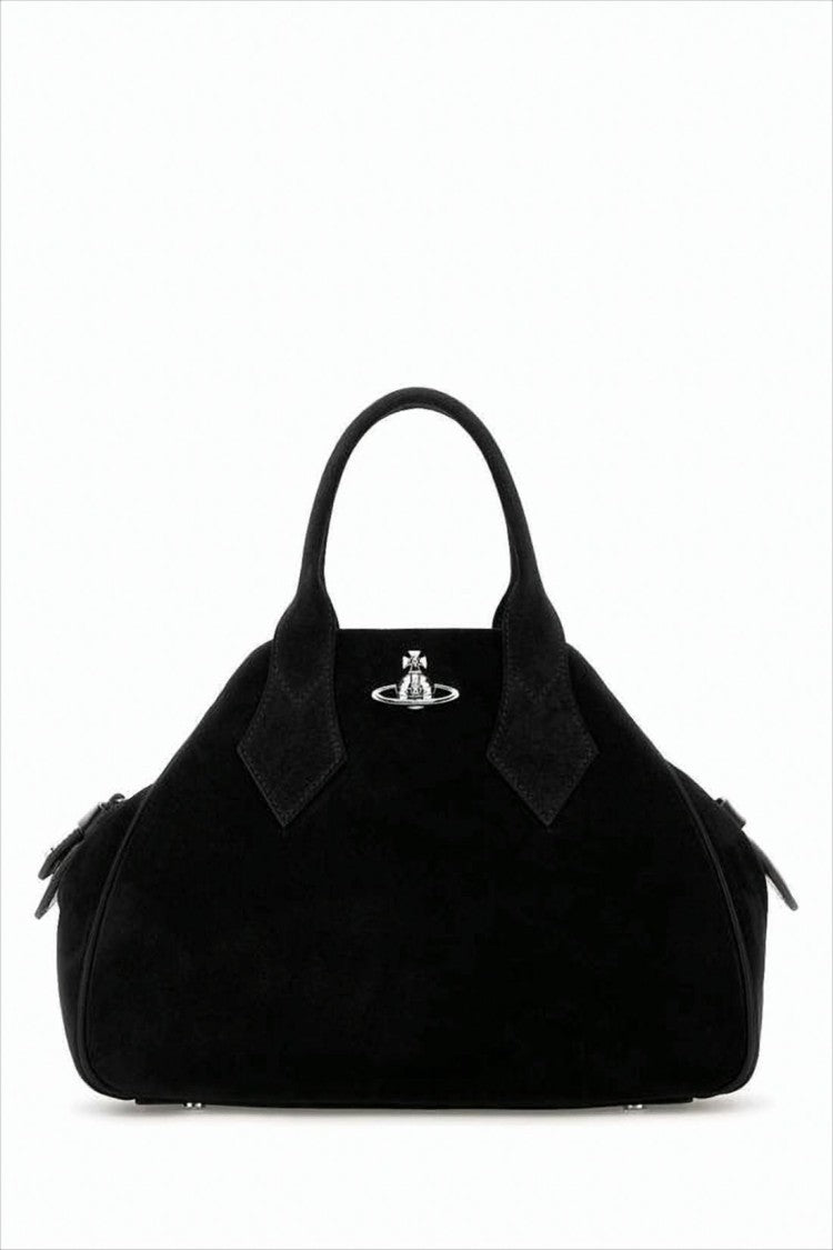 Vivienne Westwood Structured Black Calf Leather Tote Bag