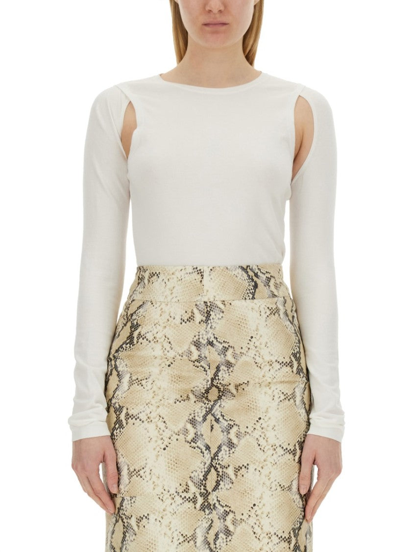 Helmut Lang Long-Sleeved Cut-Out Top With Edgy Silhouette