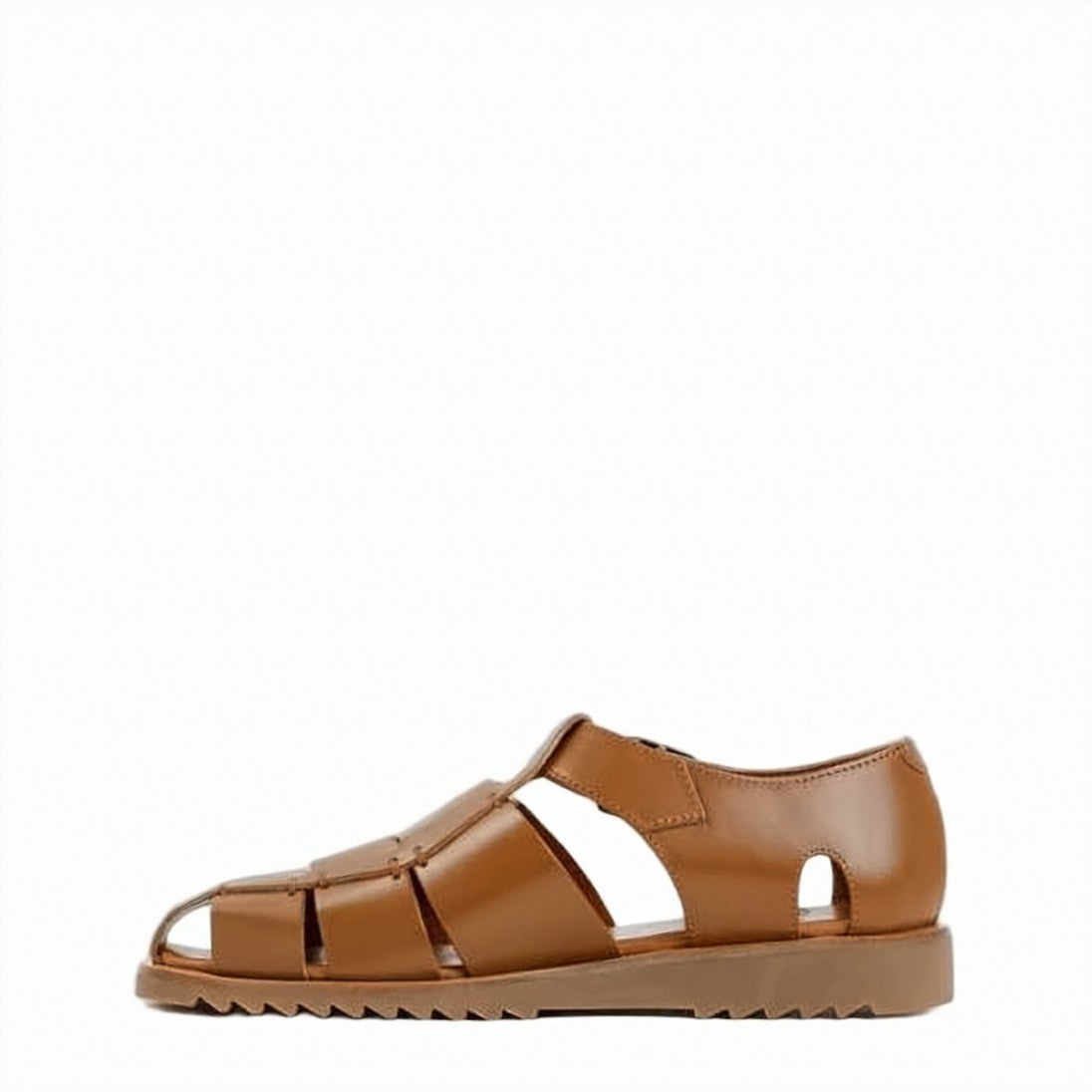 Paraboot Closed-Toe Leather Strapped Sandals With Rubber Sole