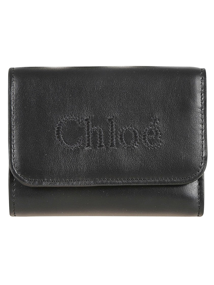 Chloé Compact Black Calf Leather Wallet