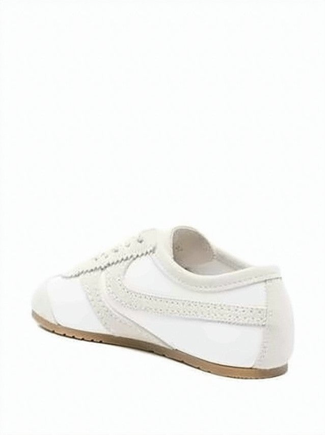 Dries Van Noten White Leather Sneakers With Suede Overlays