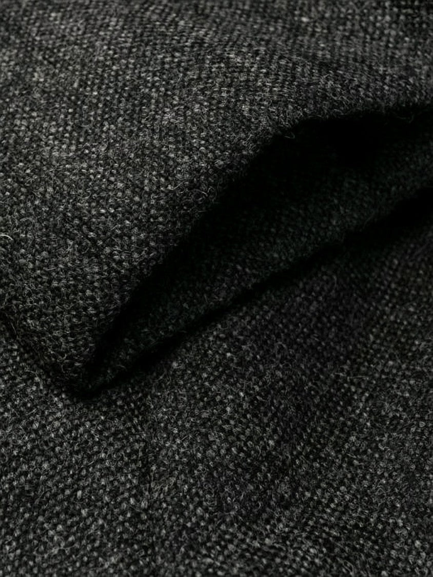 Thom Browne Tailored Cropped Suit Pants With Herringbone Texture And Four-Stripe Detail