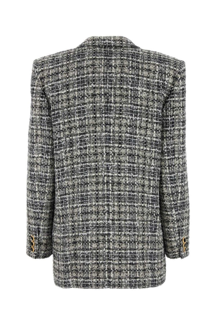 Alessandra Rich Embroidered Tweed Oversize Blazer