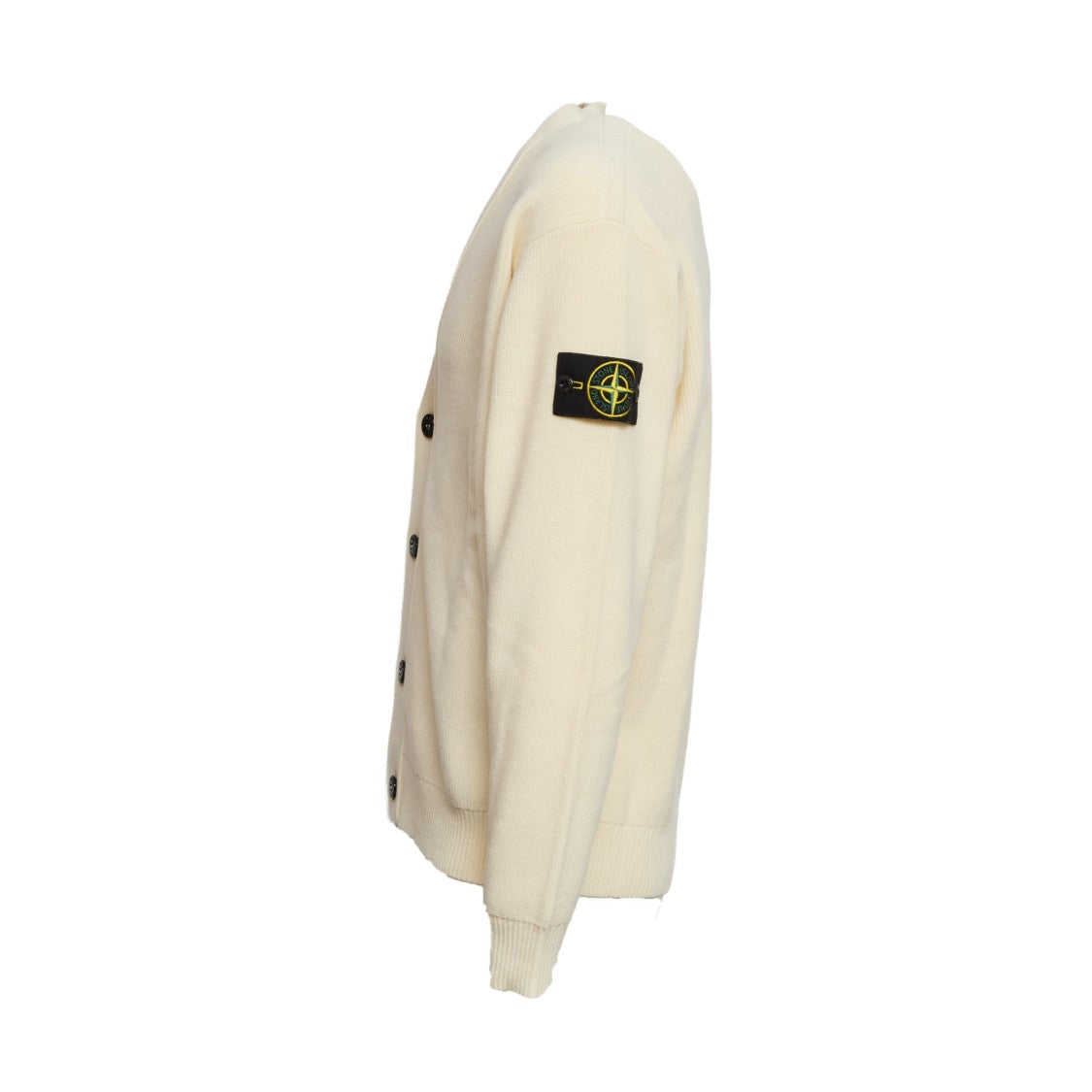 Stone Island Ribbed Cotton V-Neck Casual Cardigan