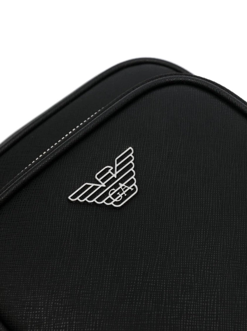 Emporio Armani Textured Black Messenger Bag