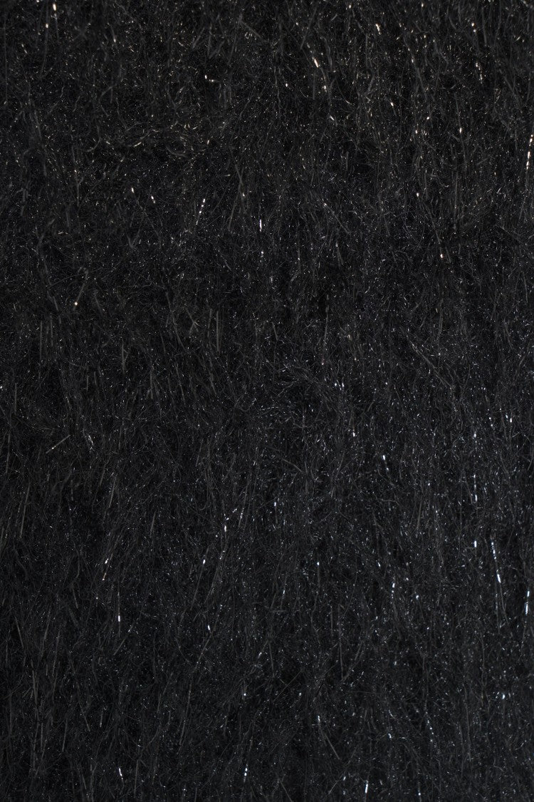 Jucca Fringed Mini Dress With Deep V-Neckline And Shimmering Texture