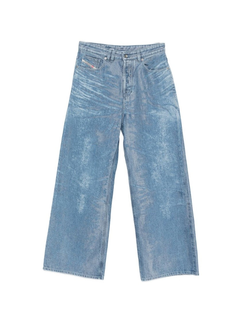 Diesel Denim Blue Silk And Nylon Jeans