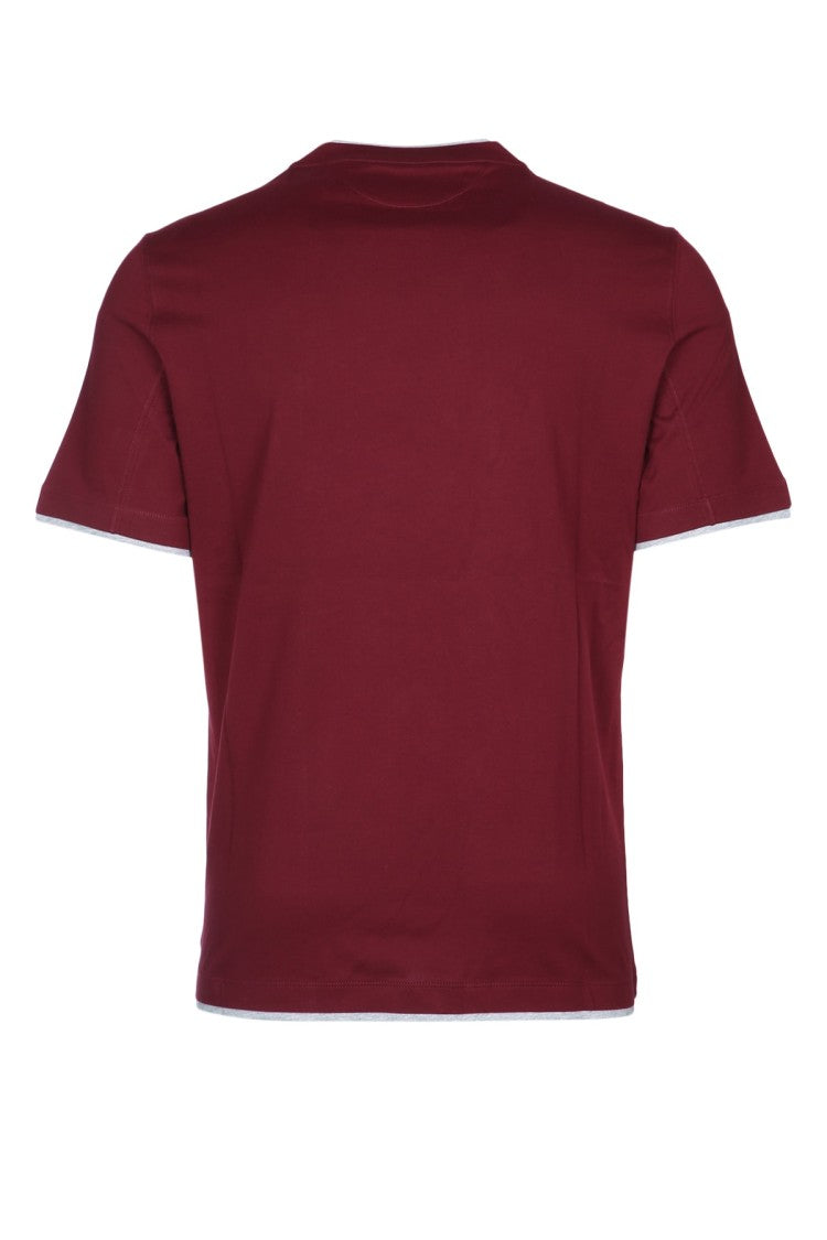 Brunello Cucinelli Crew Neck T-Shirt With Subtle White Trim