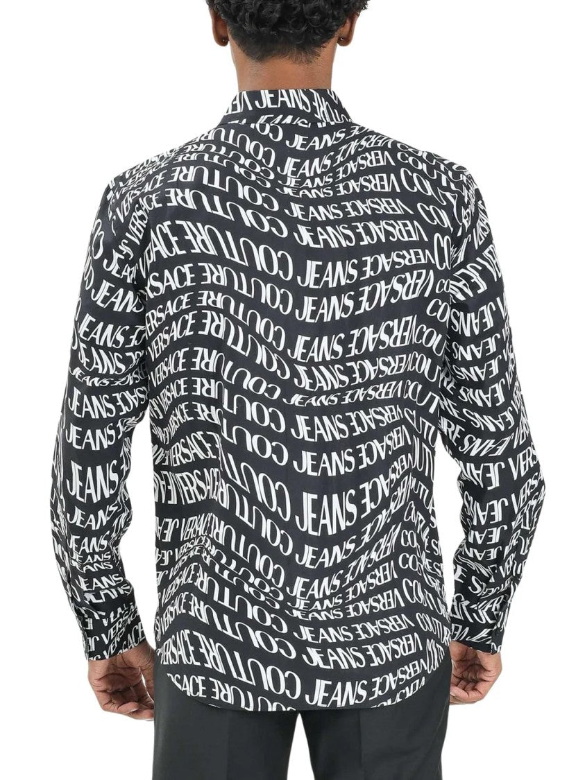 Versace Jeans Couture Black/White Two-Tone Graphic Cotton Casual Shirt
