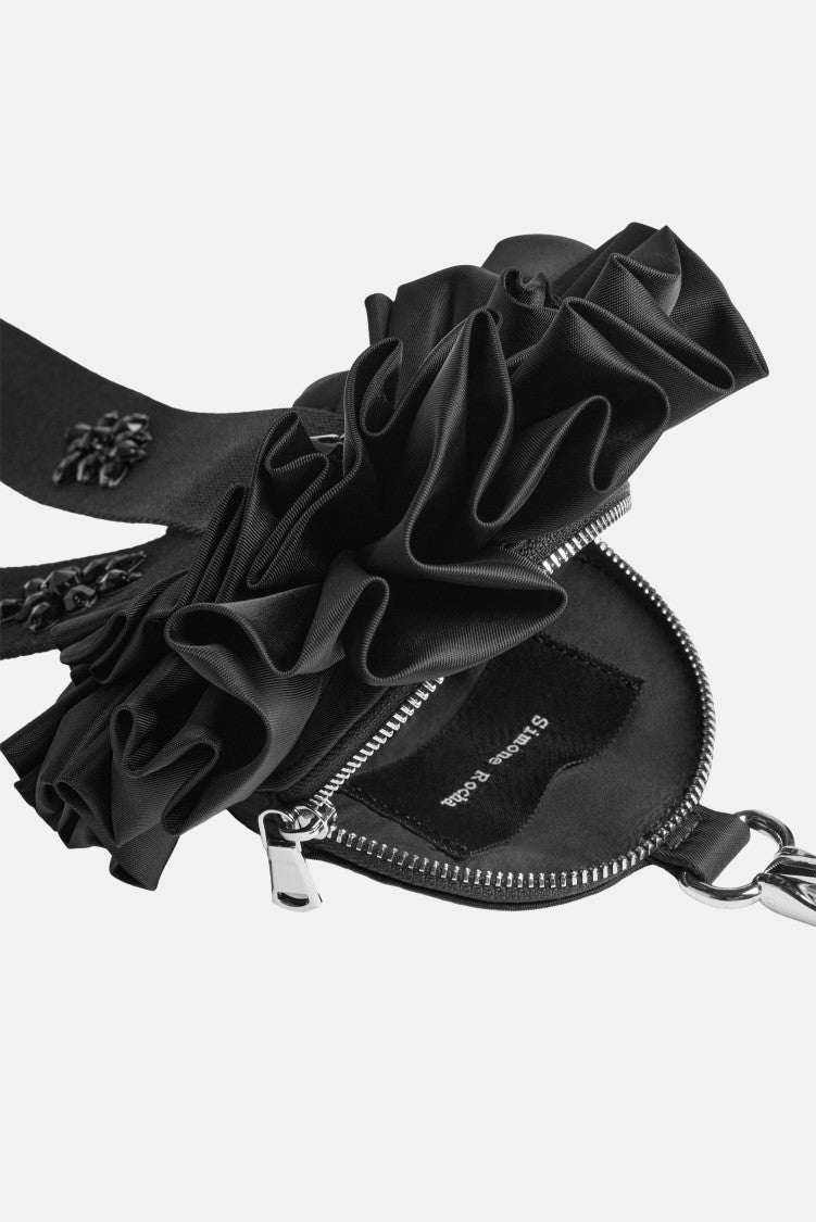 Simone Rocha Ribbon Rosette Coin Purse With Beaded Embroidery
