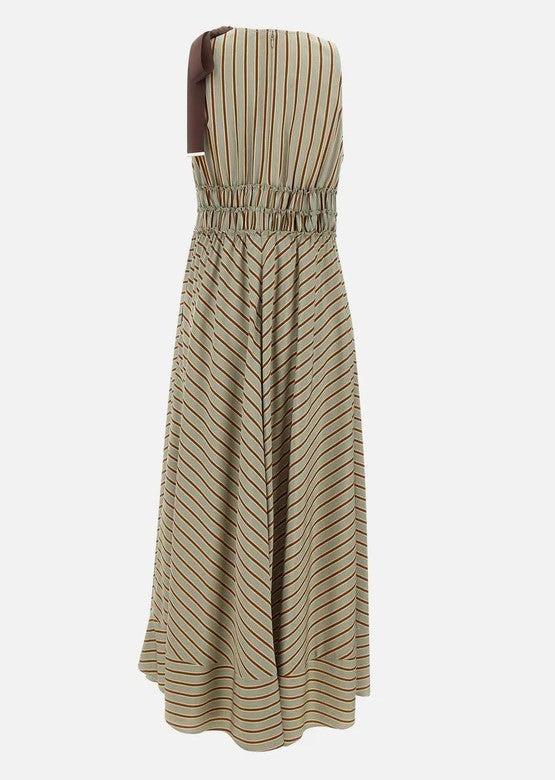 Liu Jo Viscose Blend Striped Full Skirt Dress
