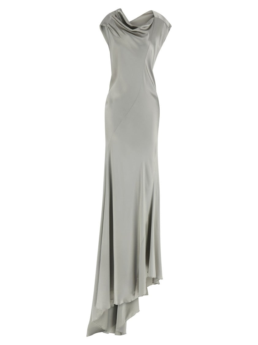 Alberta Ferretti Mermaid Silhouette Satin Evening Dress