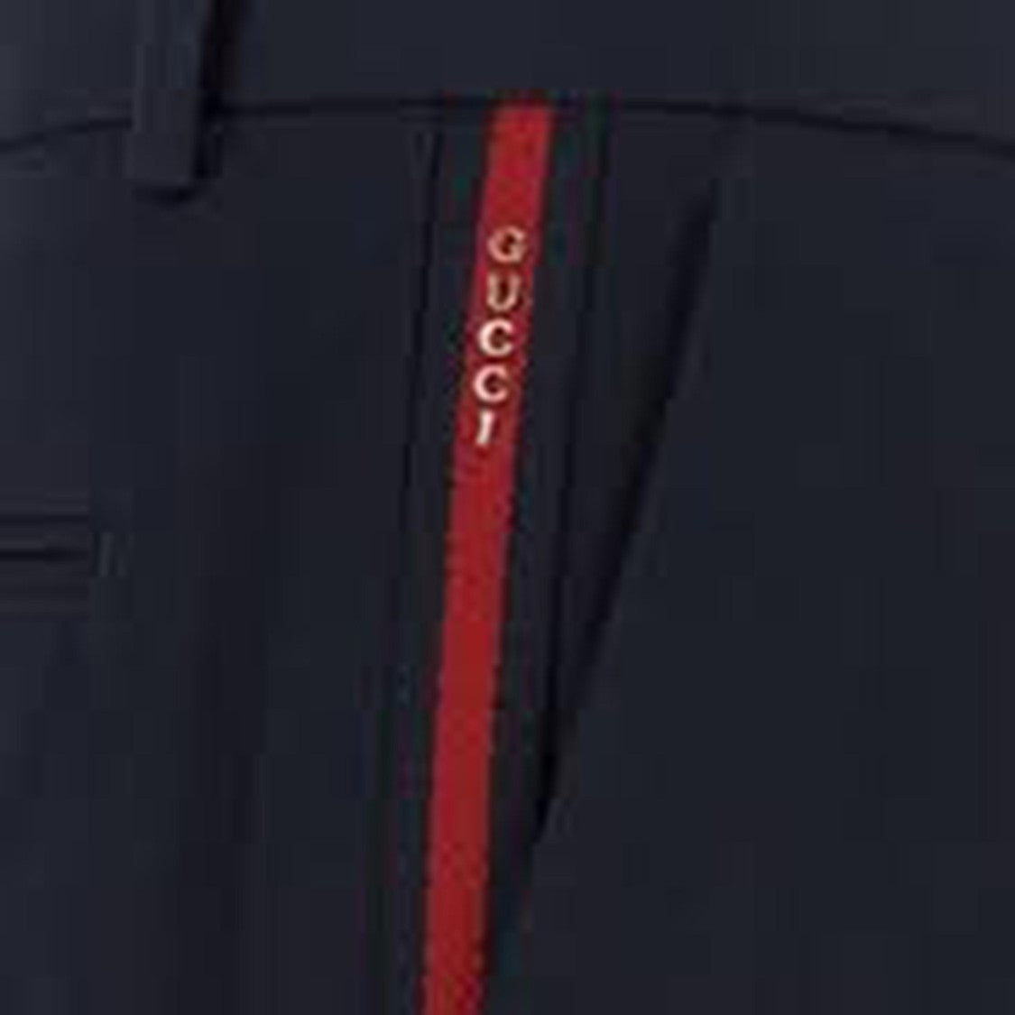 Gucci Tailored Black Cotton Trousers With Subtle Accent Stripe