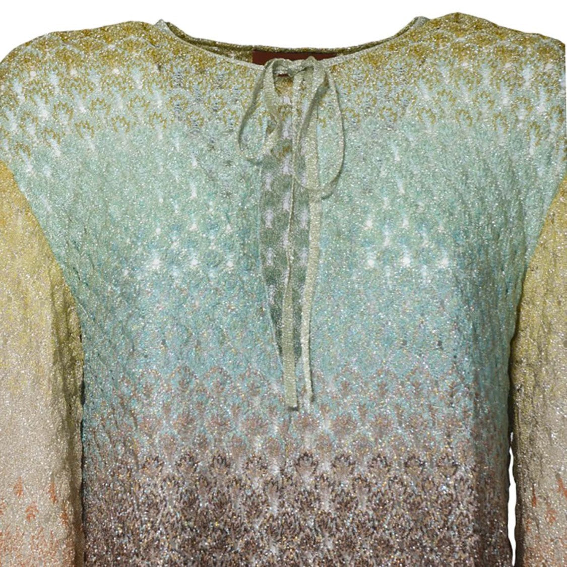 Missoni Multicolor Dégradé Viscose Lamé Lace Blouse