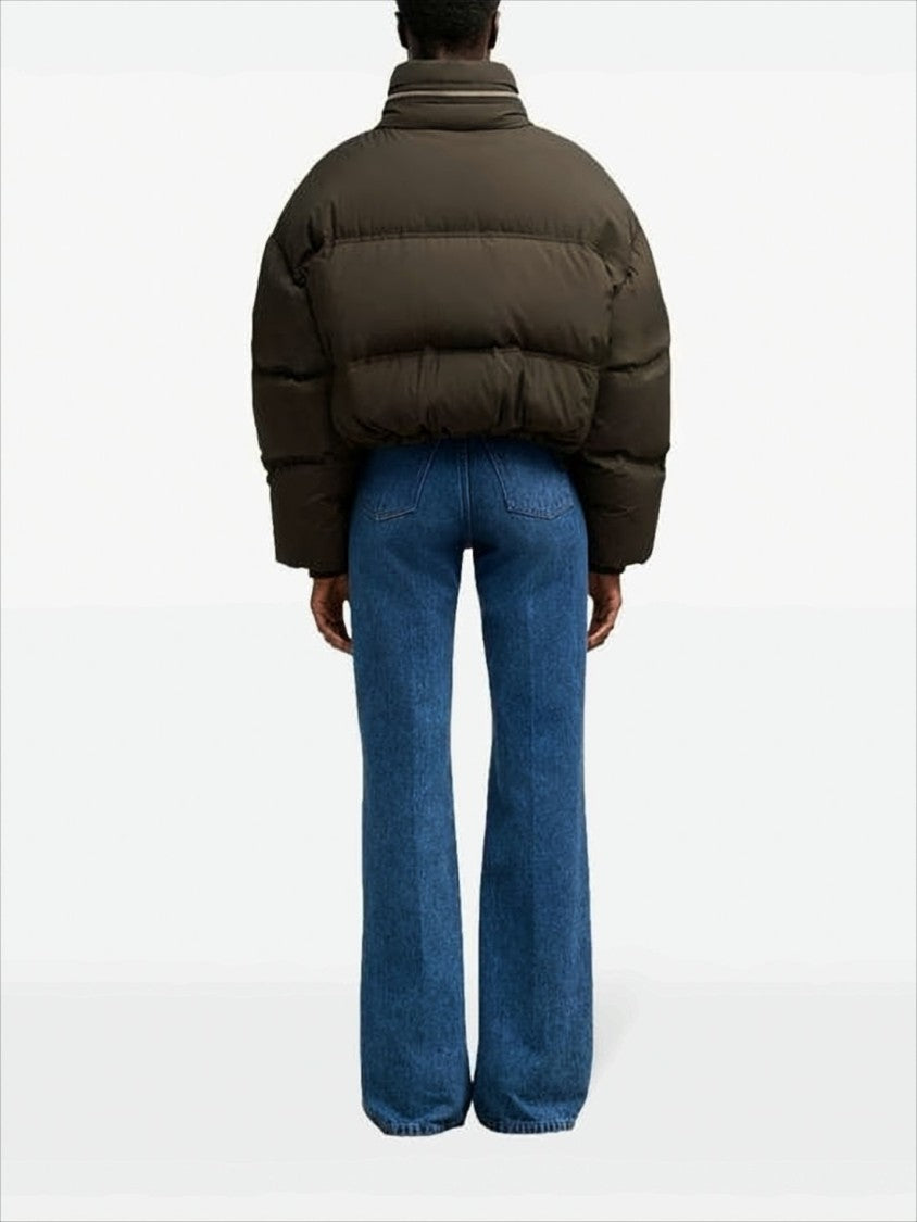 Ami Boxy Cropped Puffer Jacket With High Collar
