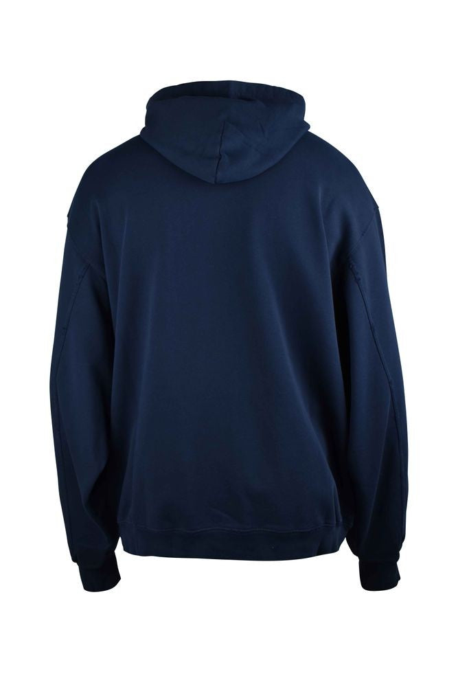 Balenciaga Navy Blue Cotton Hooded Sweatshirt