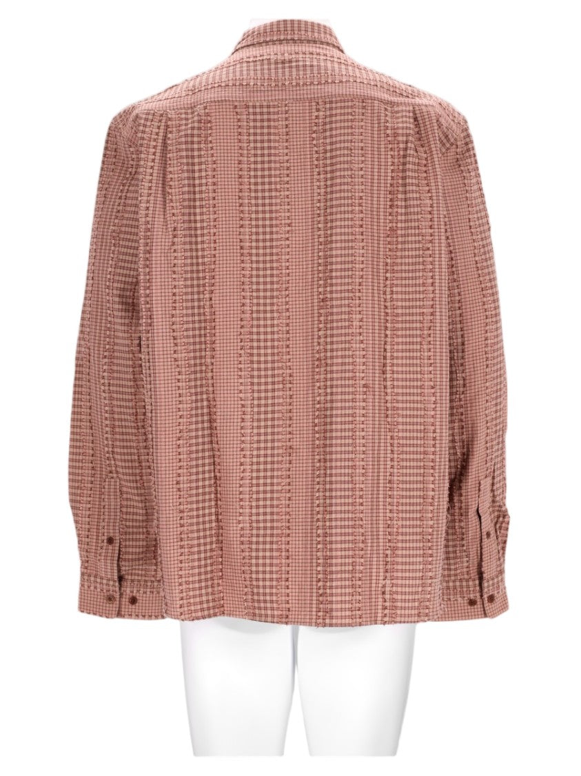 Ymc Brown Vertical Striped Button-Down Cotton-Blend Shirt