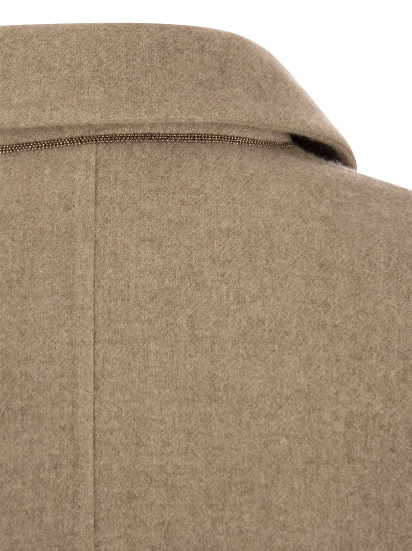 Brunello Cucinelli Double-Breasted Coat In Cashmere Cloth
