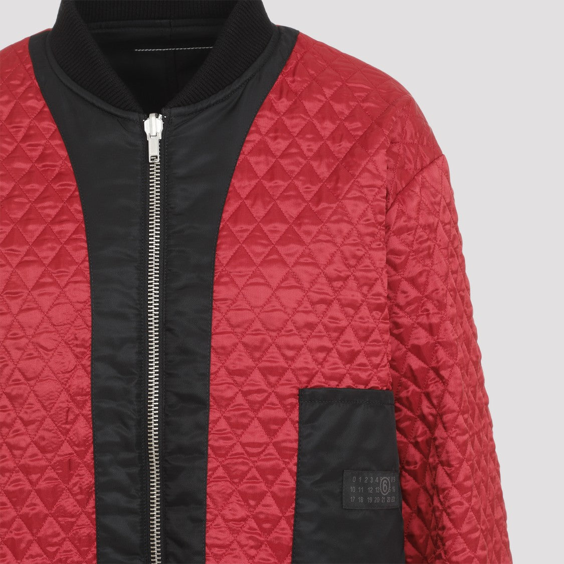 Mm6 By Maison Margiela Black Stand-Up Ribbed Collar Jacket