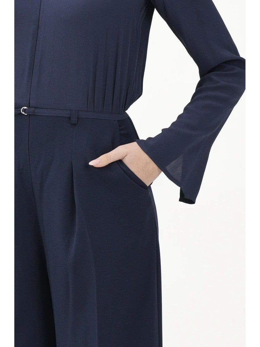 Patrizia Pepe Blue Polyester Elastane Elegant Jumpsuit