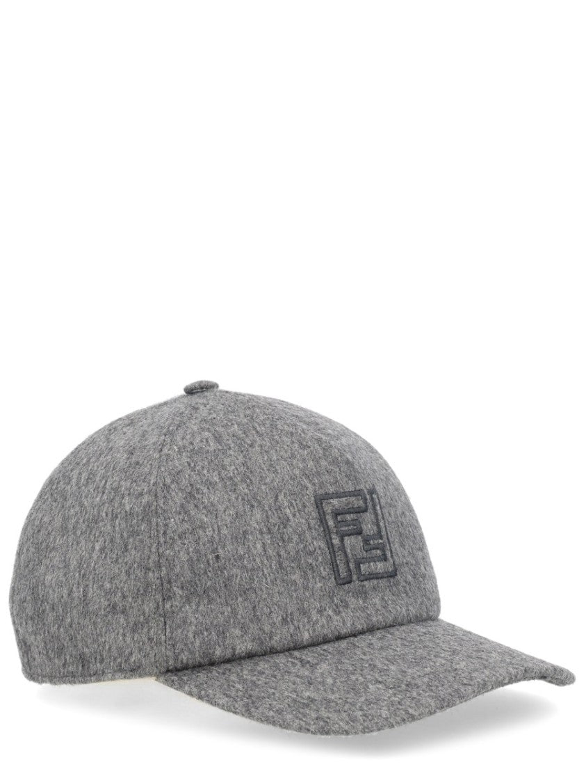 Fendi Wool-Cashmere Blend Six-Panel Baseball Hat