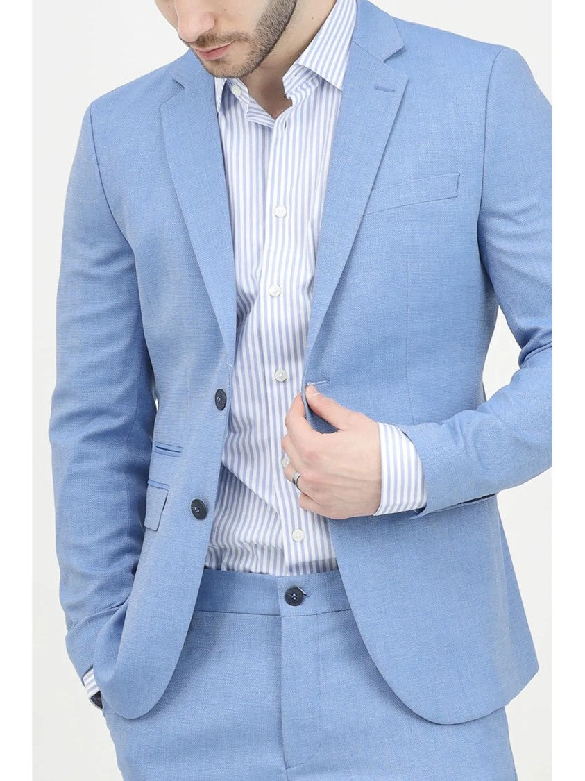 Selected Light Blue Polyester Wool Viscose Jacket