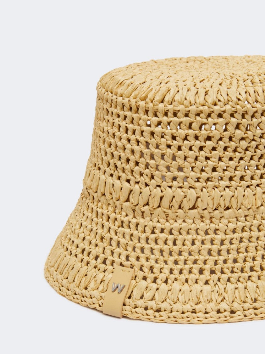 Max Mara Woven Bucket Hat With Open Weave Pattern