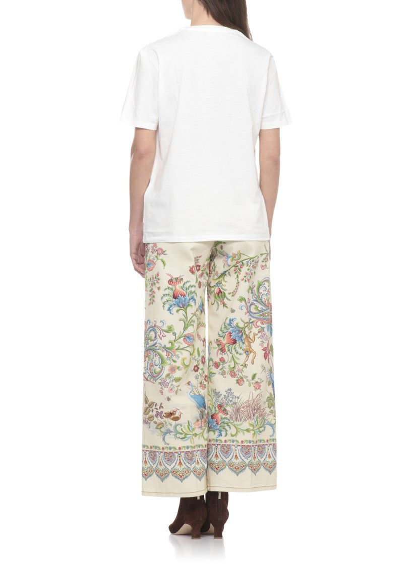 Etro White Cotton Pegasus T-Shirt