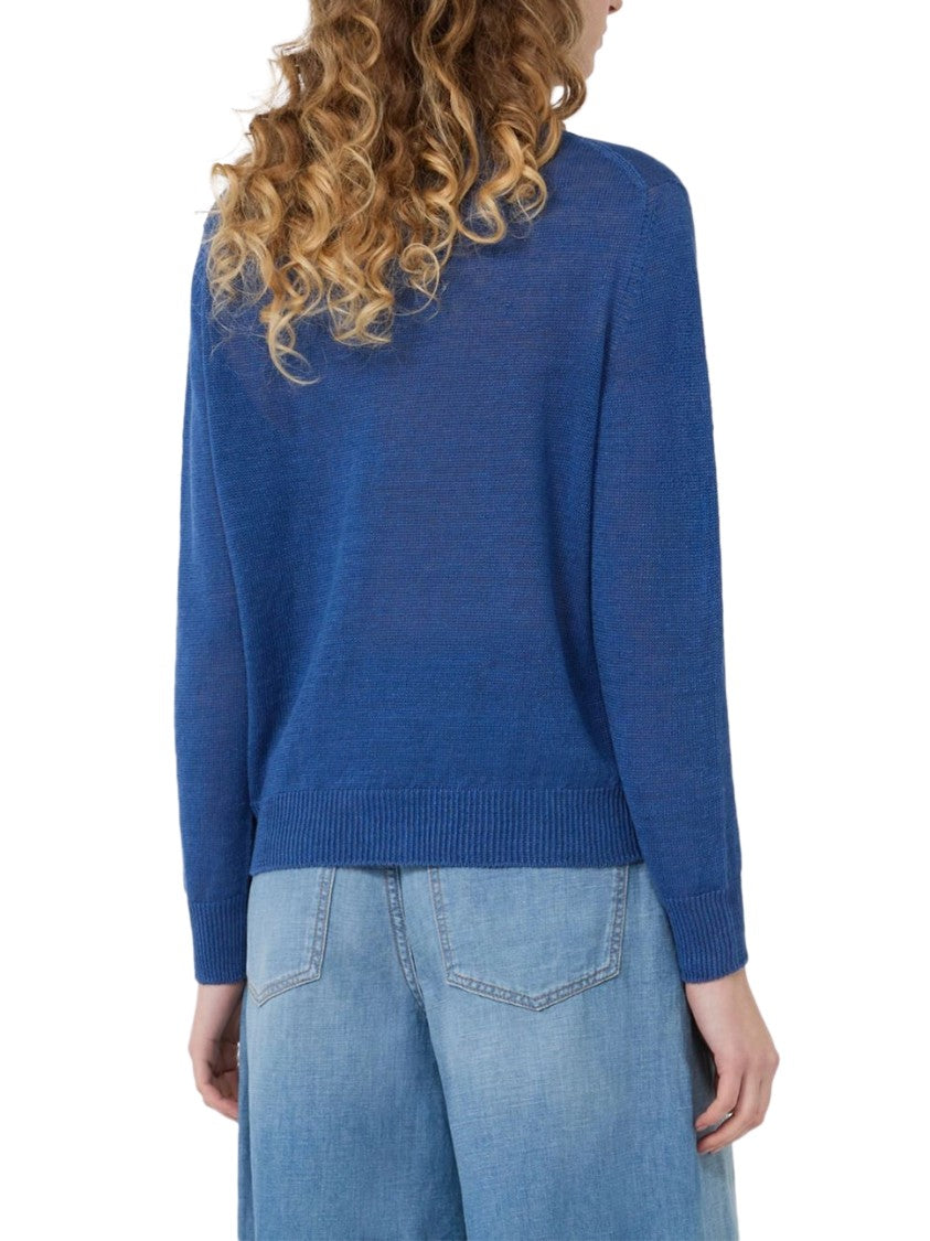 Max Mara Lightweight Long-Sleeved Top With Ribbed Cuffs And Hem
