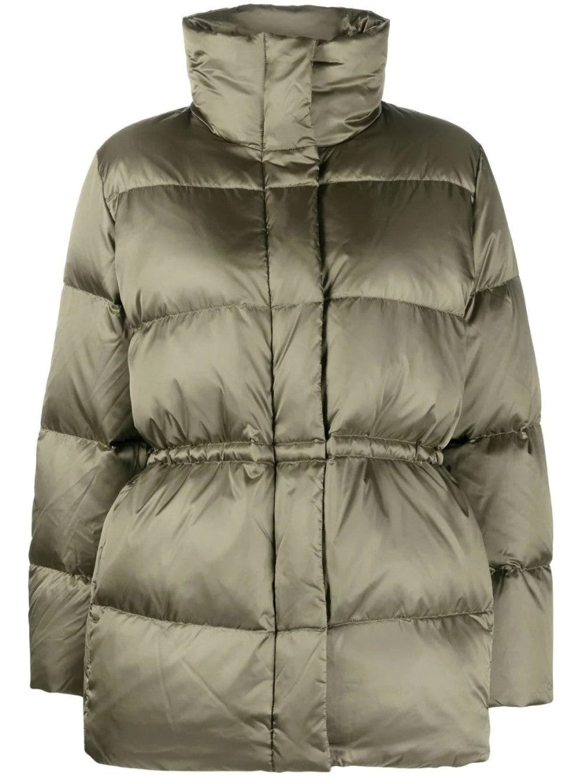 Calvin Klein Boxy Green Puffer Coat With Quilted Design