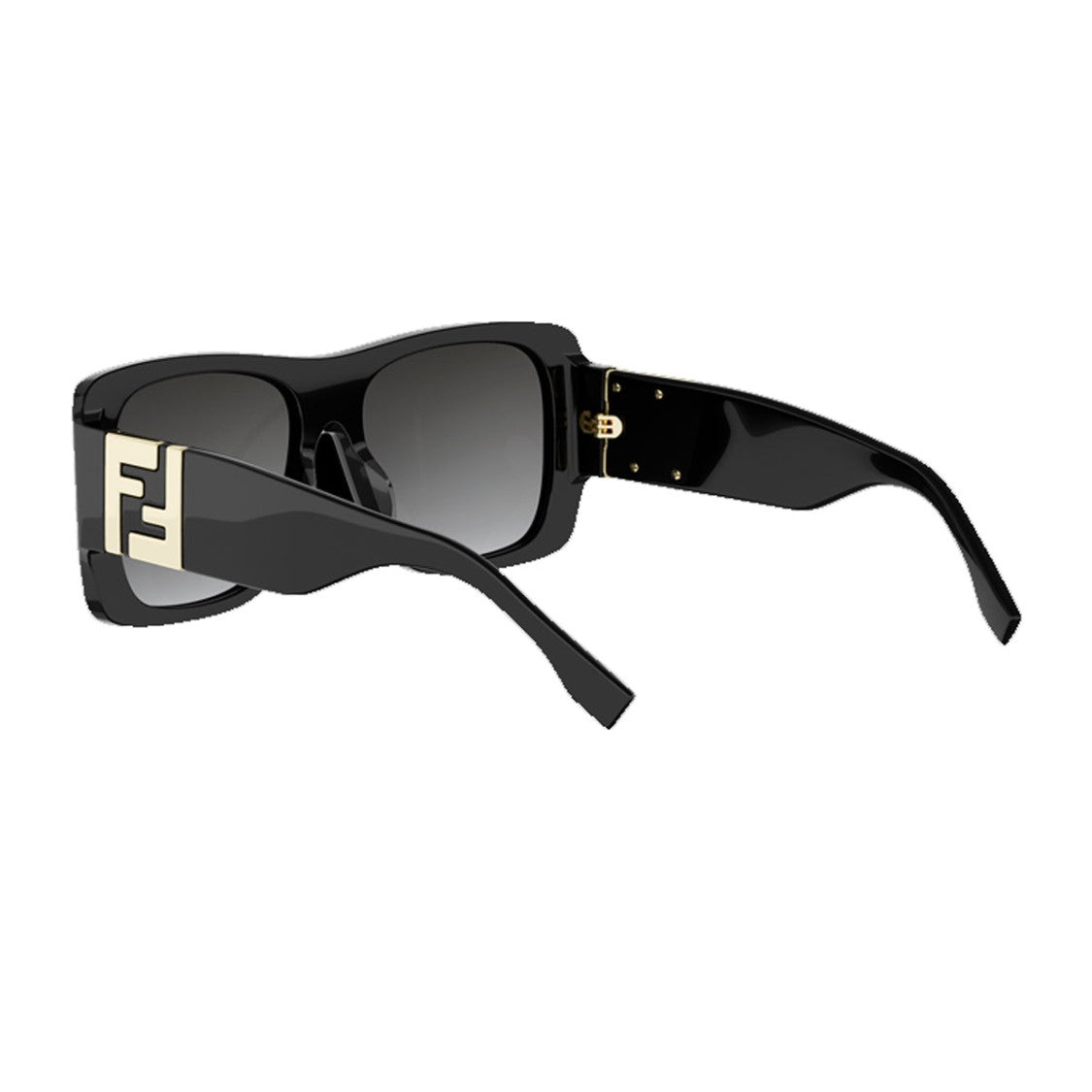 Fendi Black Forever Fendi Bold Rectangular Acetate Sunglasses