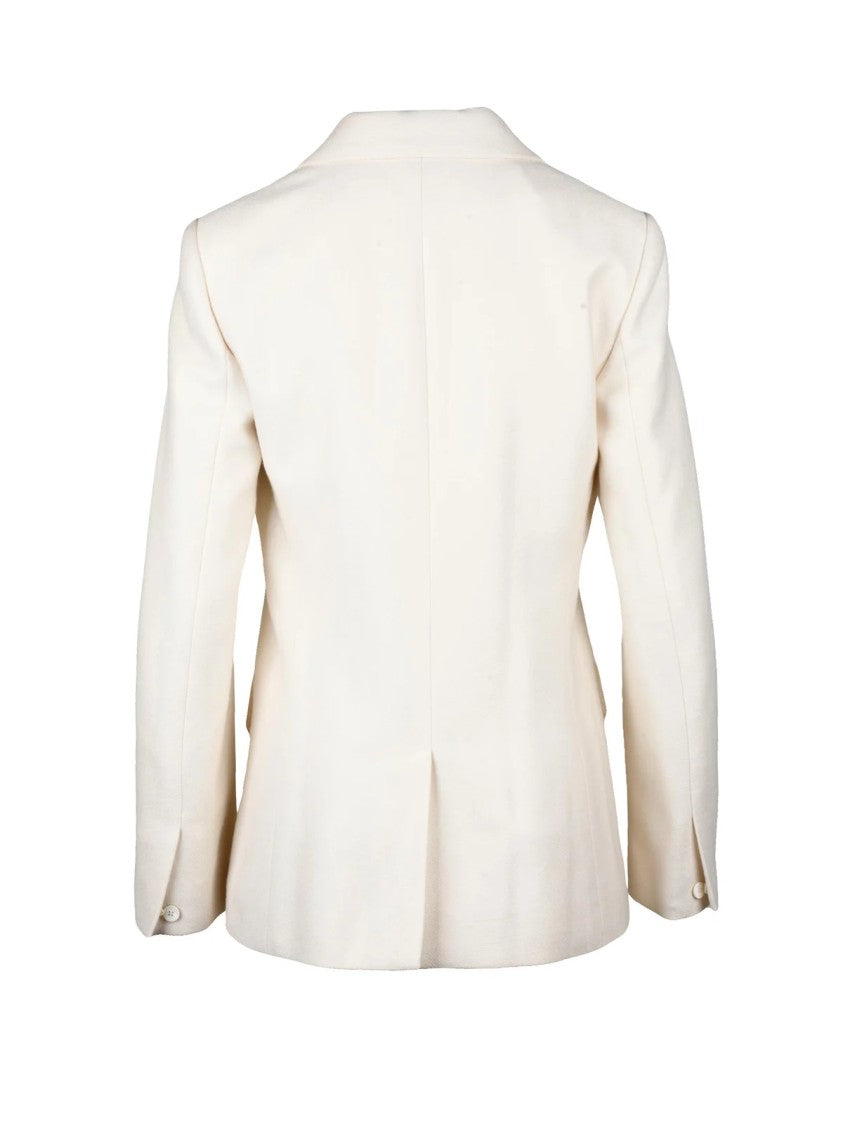 Chloé Beige Silk-Blend Fitted Jacket