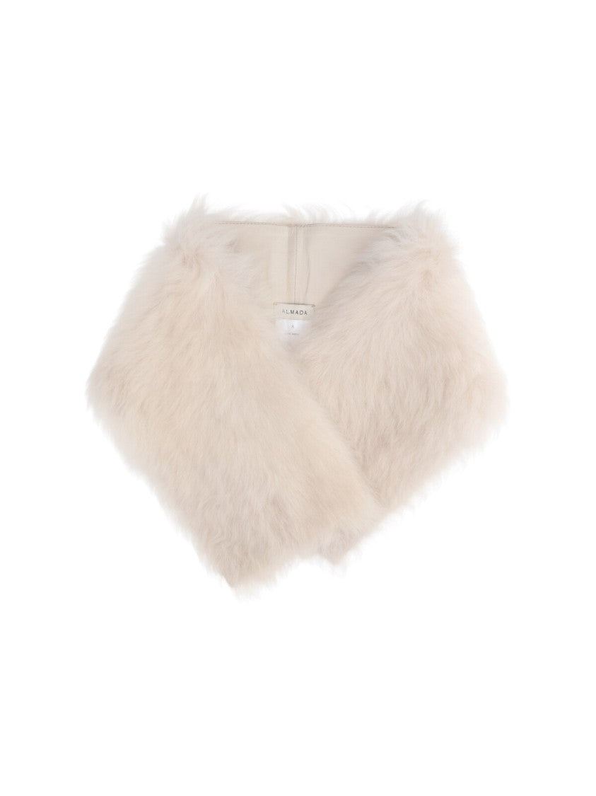 Almada Cream Mayma Shearling Scarf