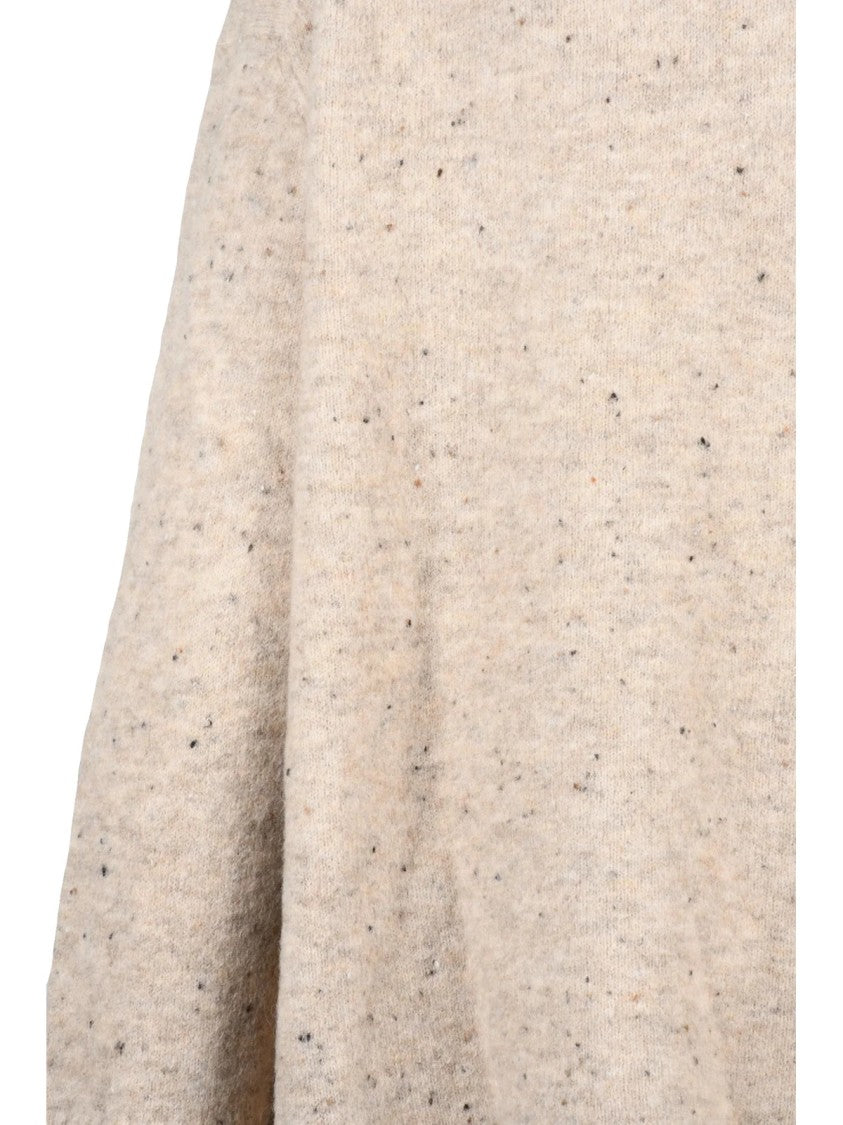 Marella Beige Knit Sweater With Ribbed Cuffs And Hem
