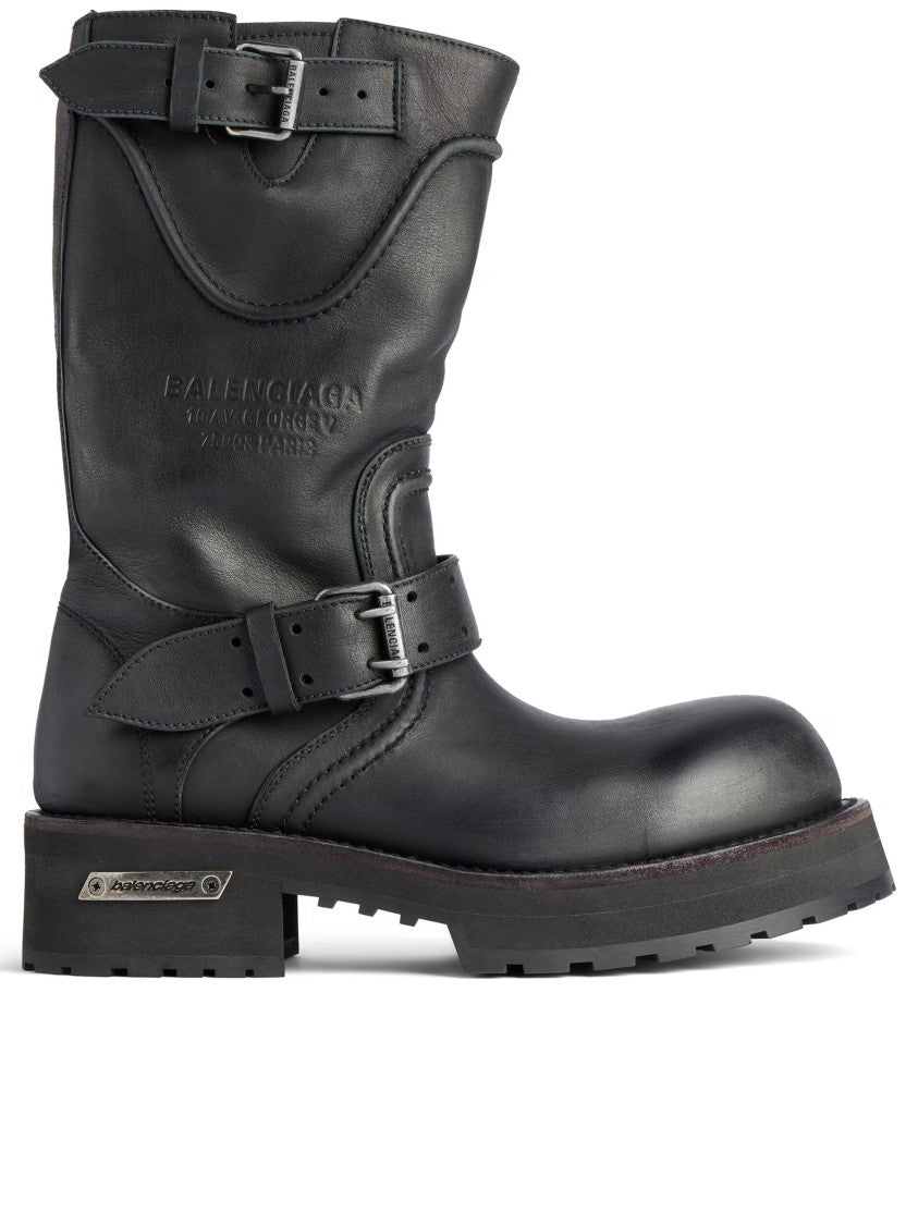 Balenciaga Venom Leather Mid-Calf Boots