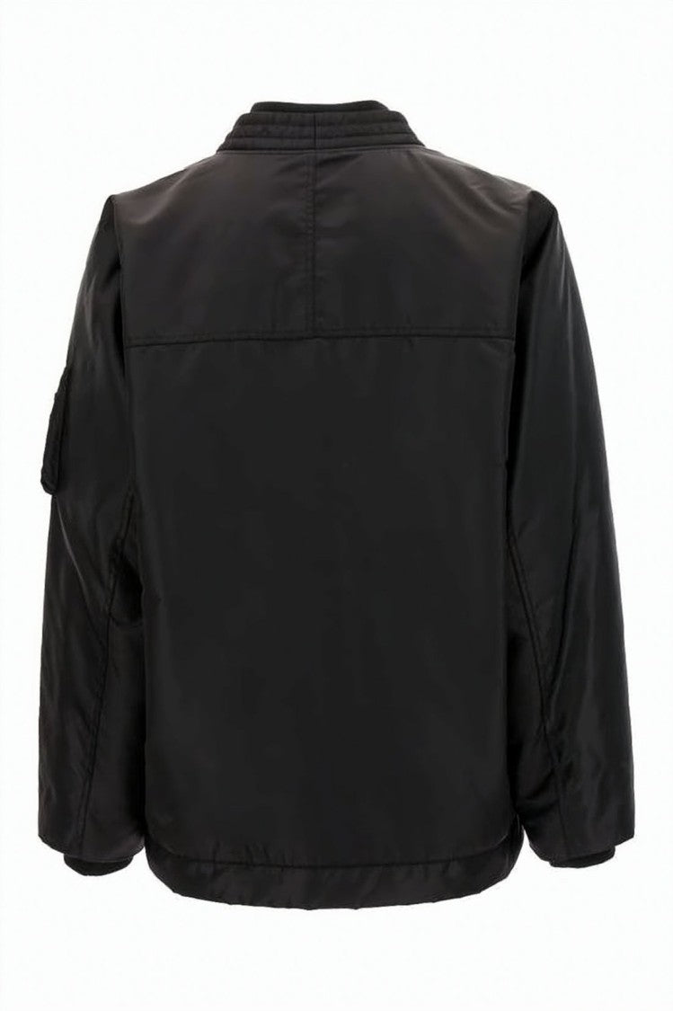 Marcelo Burlon Polyamide Black Jacket With Contrasting Blue Lining
