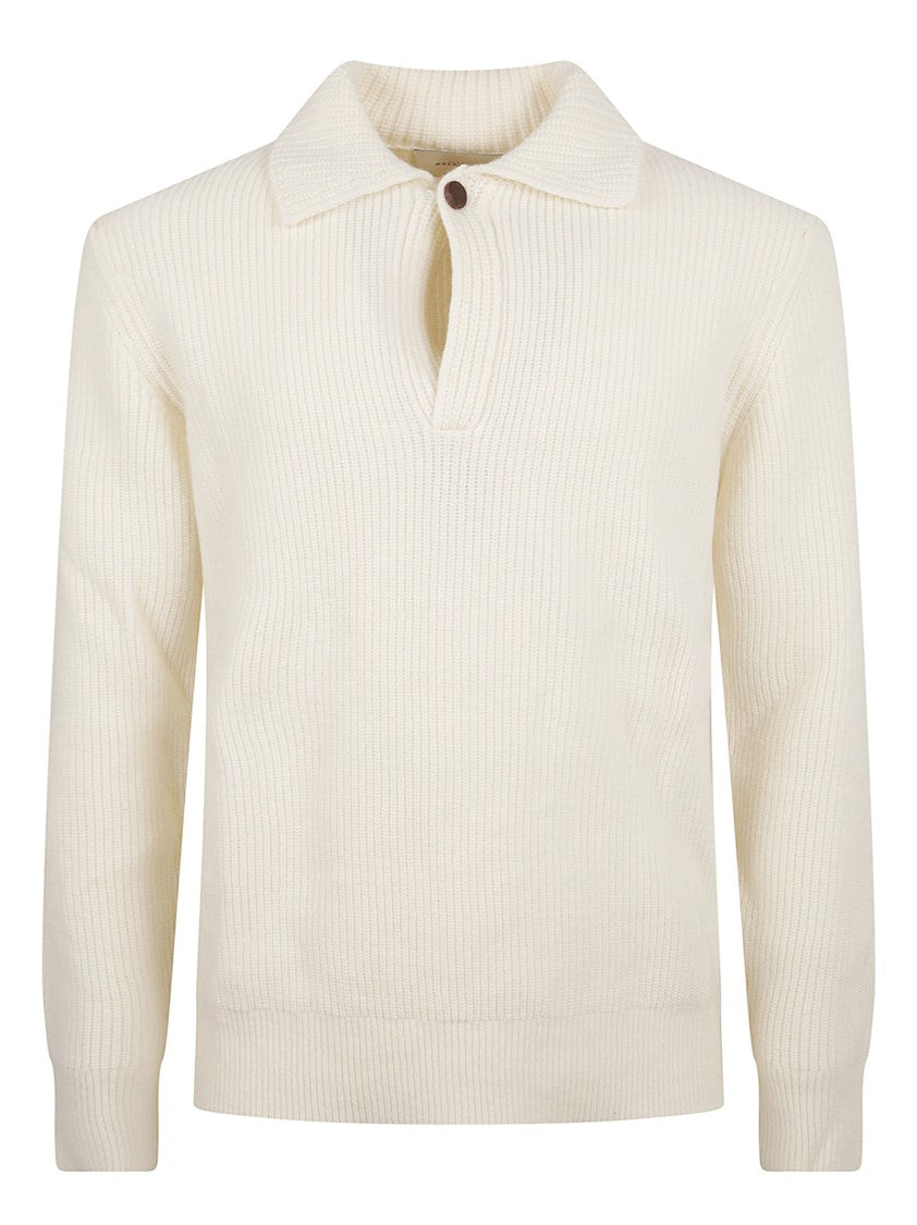 Ballantyne Ribbed Knit Sweater With Classic Collar