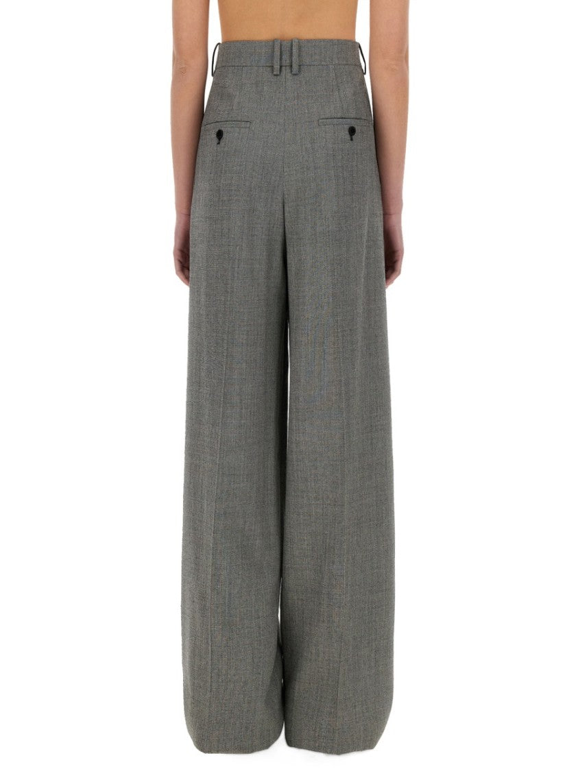 Saint Laurent Wide-Leg Pants In Wool Chiné