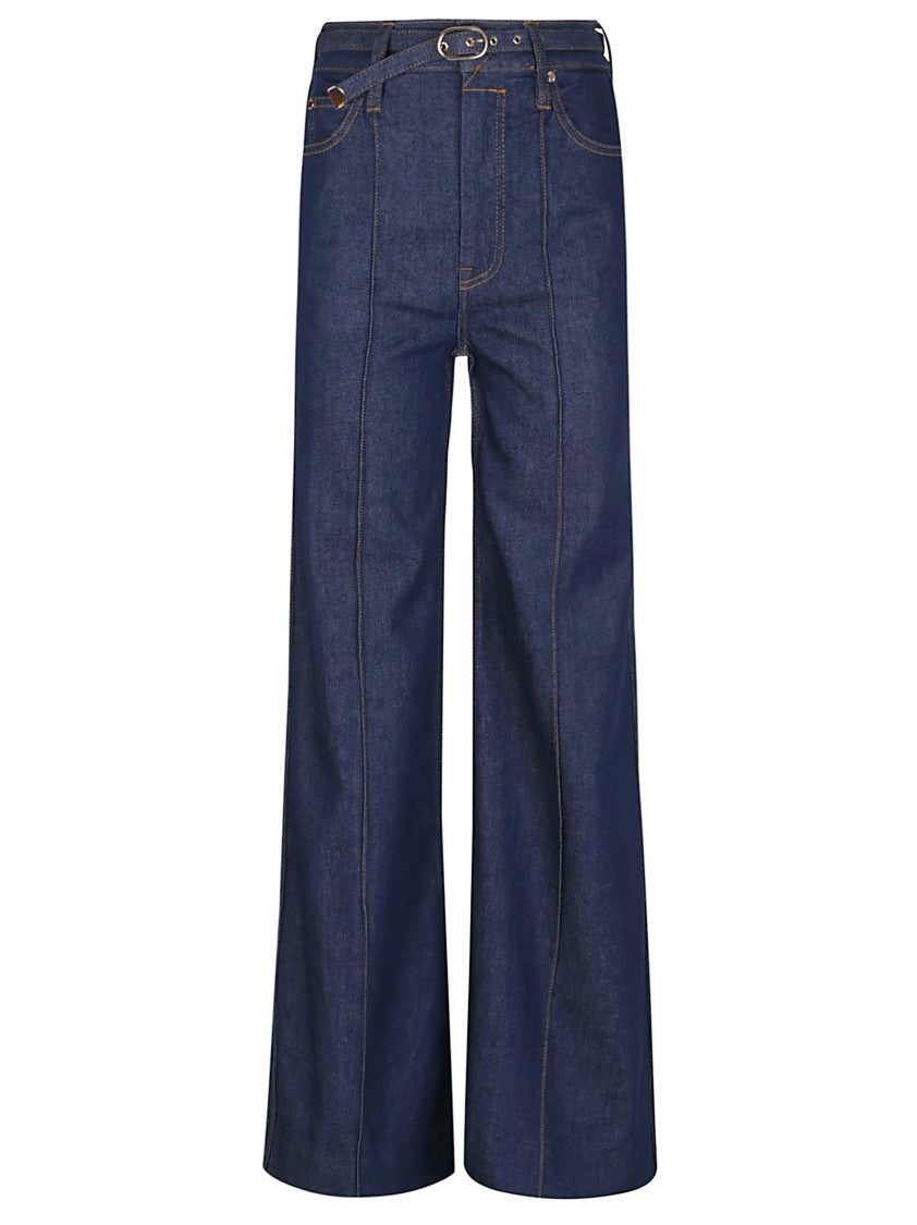 Zimmermann High-Waisted Wide Leg Jeans With Removable Belt