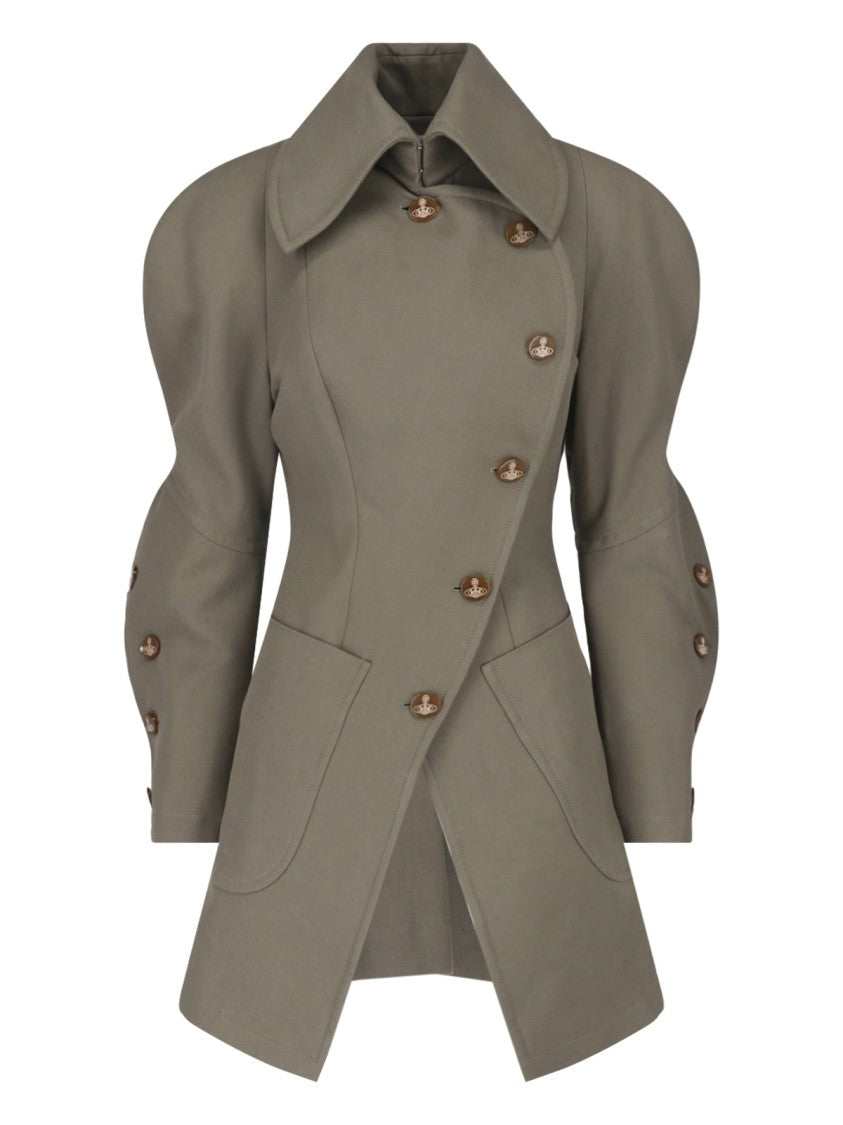 Vivienne Westwood Gale Taupe Wide Collar Cotton-Blend Jacket