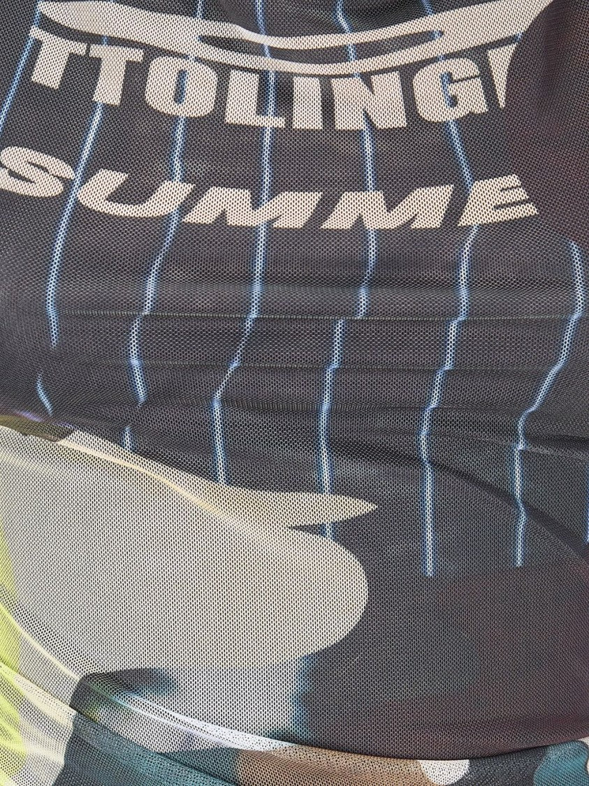 Ottolinger Draped Midi Dress With Camouflage Print