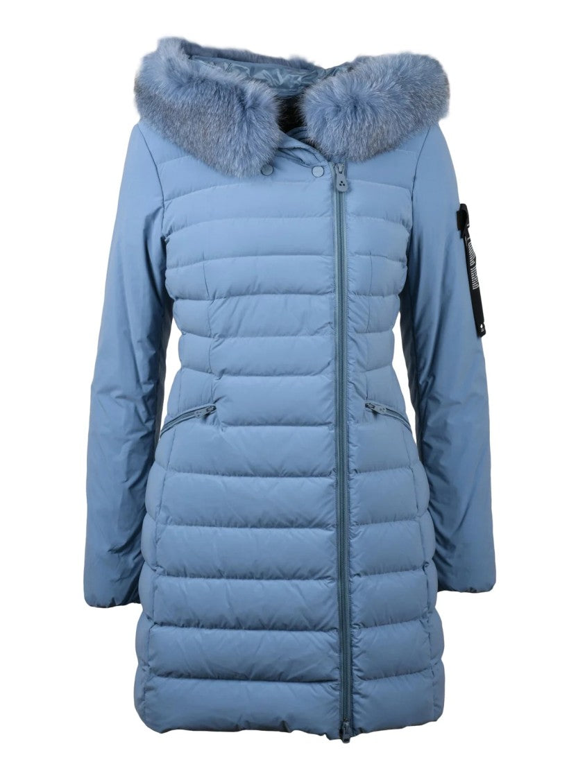 Peuterey Light Blue Seriola Fur-Trimmed Down Parka