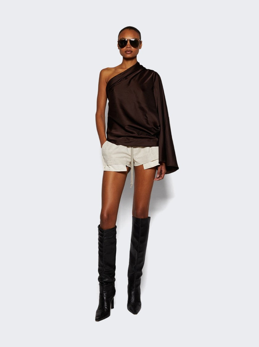 Rick Owens One Sleeve Top Mahogany