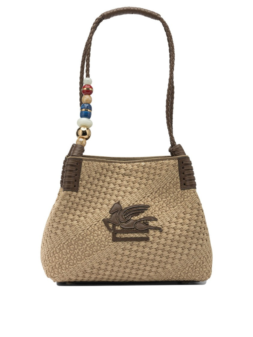 Etro Small Libra Shoulder Bag With Embroidered Pegasus Logo